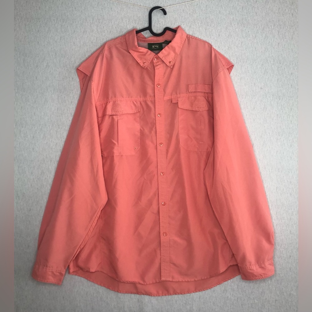 Stillwater Supply Co Mens Long Sleeve Fishing Vented Shirt Size 2XL Salmon